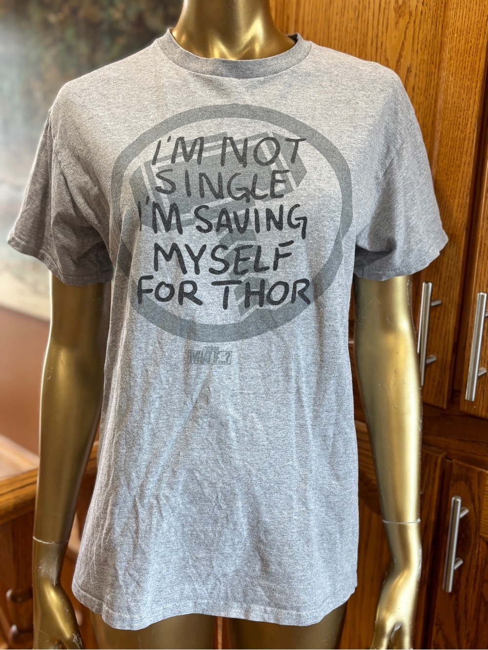 Marvel Gray Graphic 'I'm Not Single I'm Saving Myself for Thor' Tee